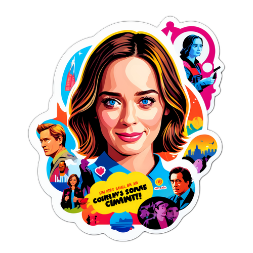 Emily Blunt Collage Sticker