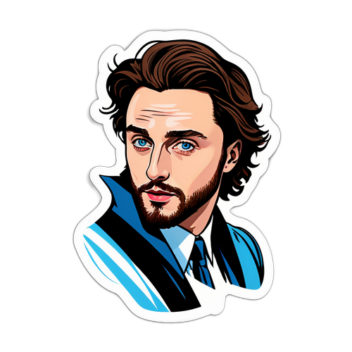 Crea un adesivo elegante e moderno di Aaron Taylor-Johnson