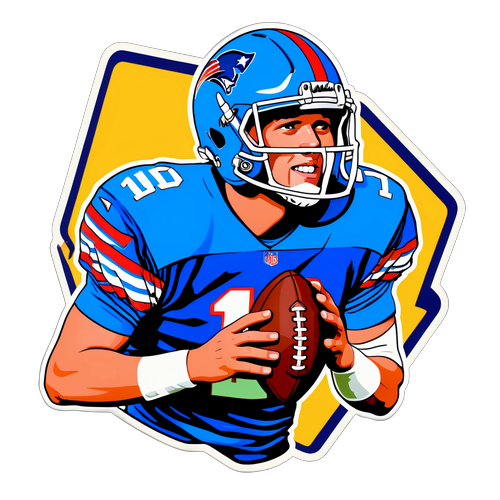 Arte digital de jogador de futebol americano em estilo pop-art