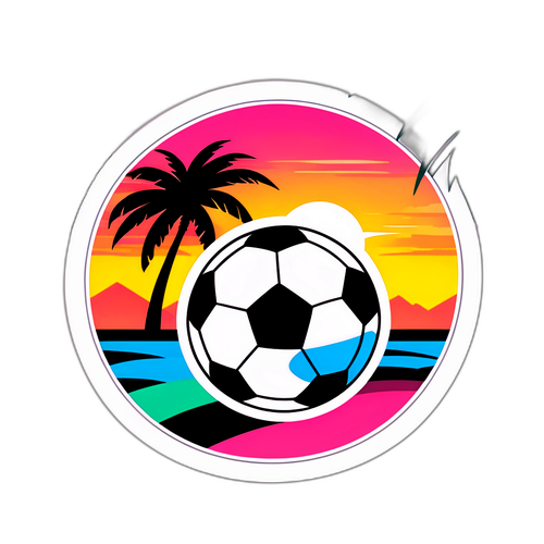 Adesivo di Calcio Colorato con Logo Inter Miami