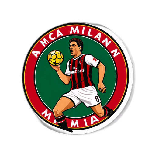 빈티지 스타일 AC 밀란 역사적인 순간 스티커
