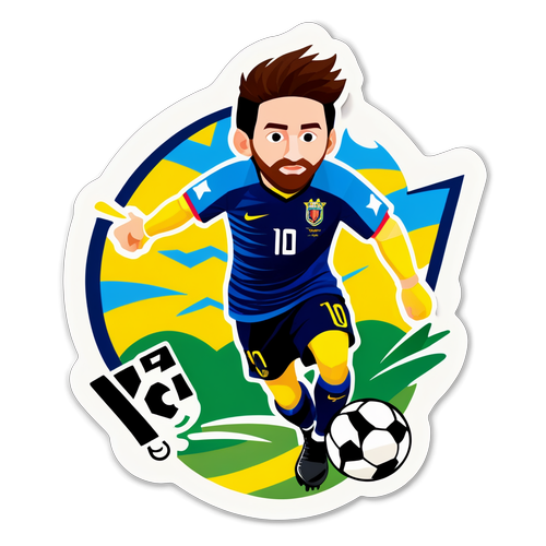 Messi i Aksjon: Feir Copa America 2024 med Dette Fargerike Klistermerket!