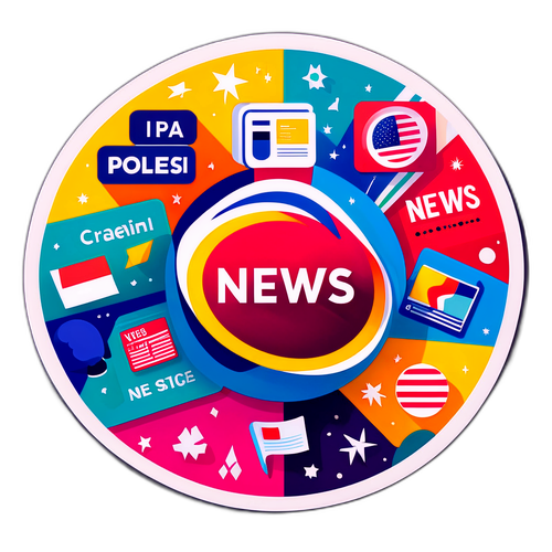 Uutislogo eri aiheiden ympäröimänä