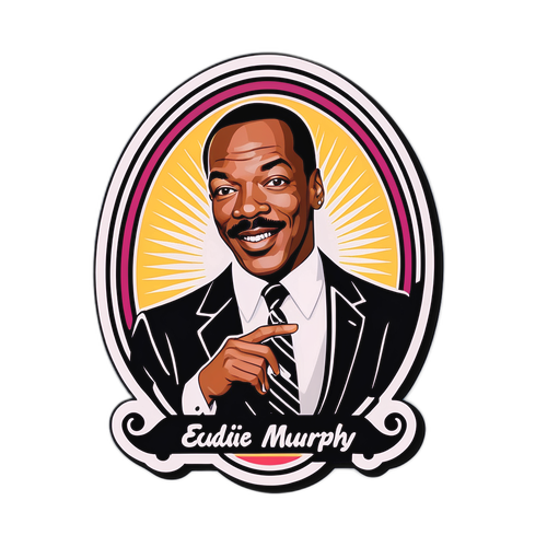 Retro sticker af Eddie Murphy