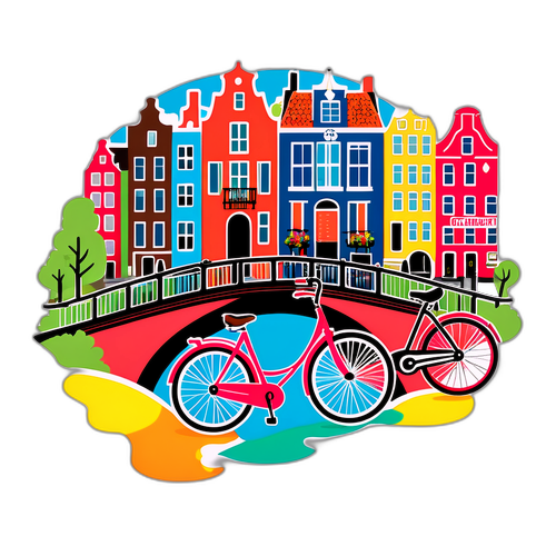 A utrechti csatornák és kerékpárok színes dizájnja