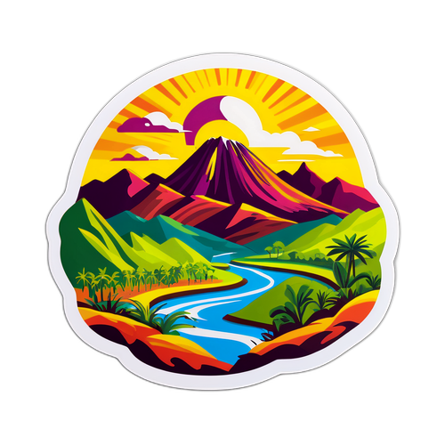 Стикер с графическим изображением потрясающих пейзажей Венесуэлы и Колумбии