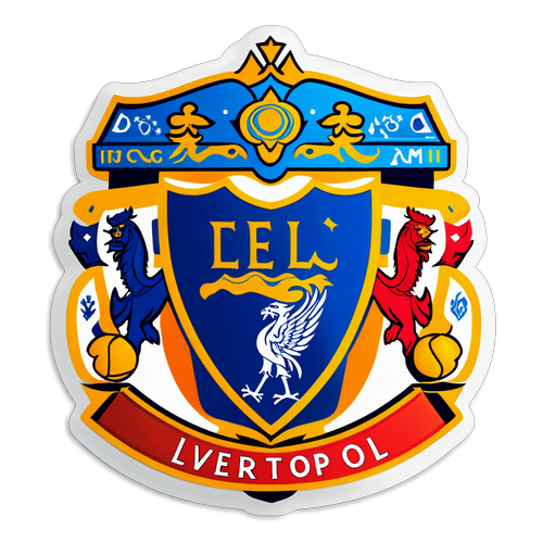 Vidám sticker Everton és Liverpool focicsapat logóival