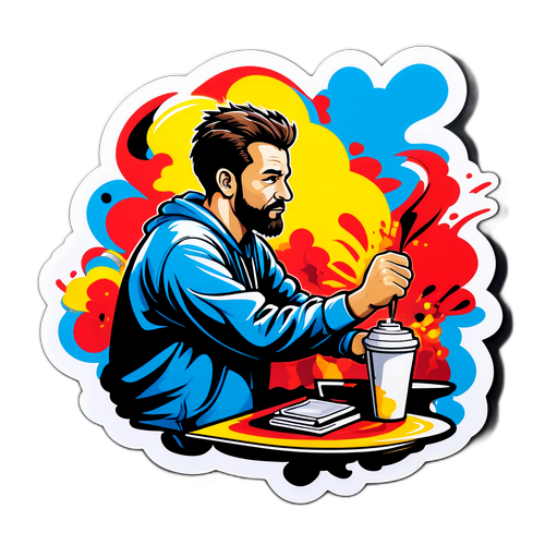 Graffiti kunstenaar die een muurschildering van de Belgische Beker creëert