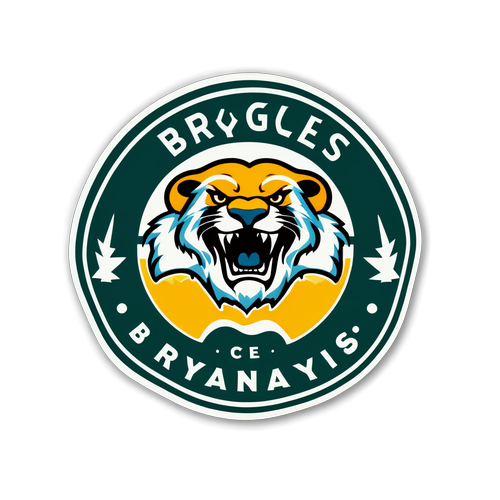 Designa en Brynäs-klistermärke med Rögle-logotyp och isrink i bakgrunden