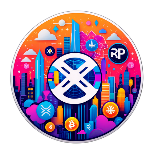 Fargerik klistremerke med XRP-logo