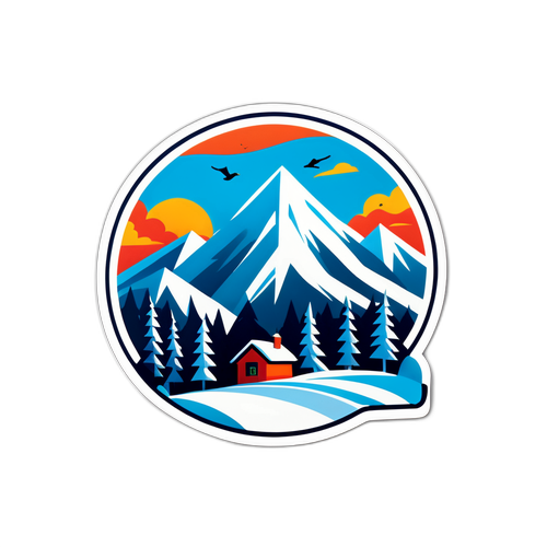 Sticker cu Peisaj de Iarnă