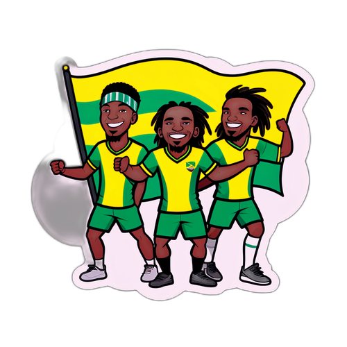 Stiker Penggemar Jamaika yang Ceria