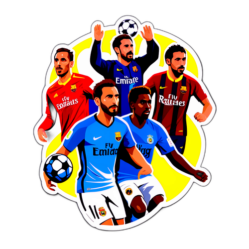 A La Liga-tematisk klistermärke med ikoniska spelare