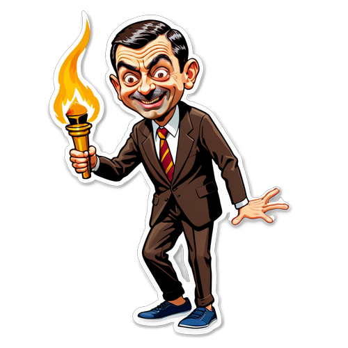 Gelak Sakan! Mr. Bean Teruja Membawa Obor Olimpik dengan Senyuman Konyol!