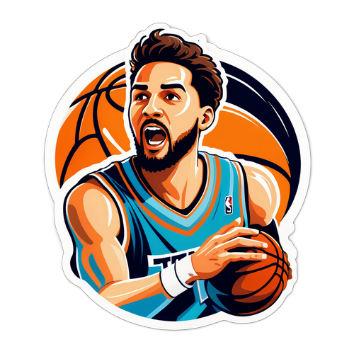 Portrait stylisé de Jake Laravia sur le terrain de basketball