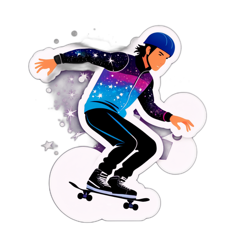 Dynamiczna wizualizacja skateboardzisty w ruchu