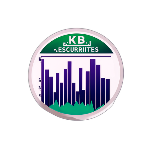 KB 증권 로고 및 역동적 주식 차트 디자인 스티커