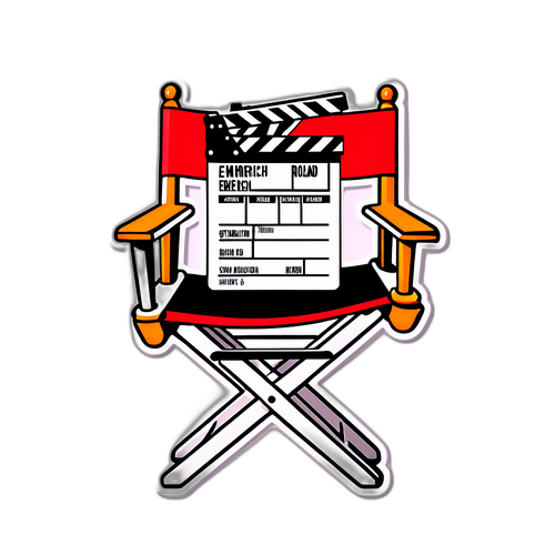 Aufkleber von Roland Emmerich mit Regiestuhl