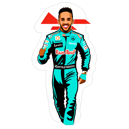 Adesivo di Lewis Hamilton in azione