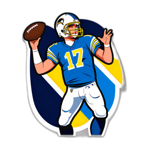 Design d’action de football : Philip Rivers en pleine lancer