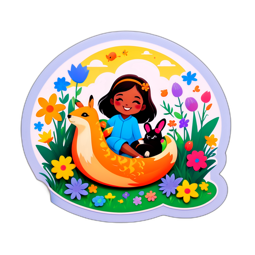 Urocza naklejka Bahar w ogrodzie