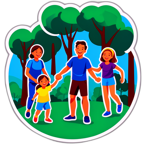 Happy Families in the Park Sticker