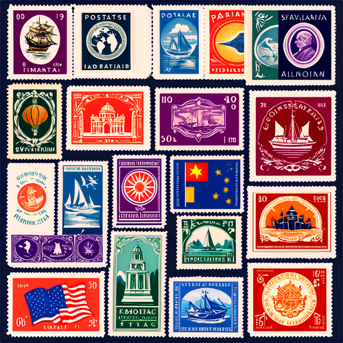 復古郵票貼紙系列