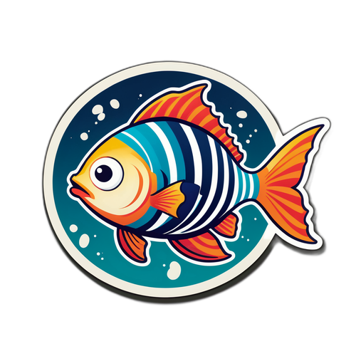 かわいいカラフルな魚キャラクターデザイン