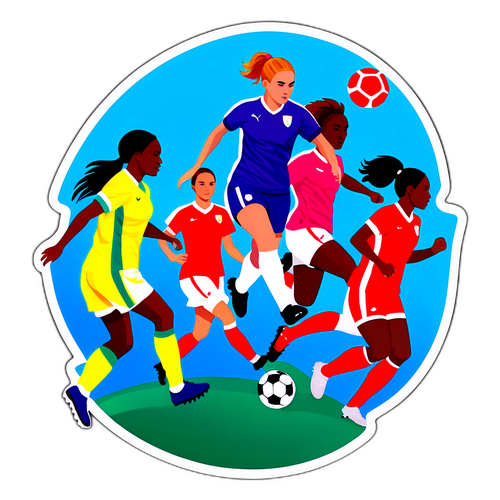 Sticker för kvinnofotboll