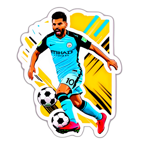 Sticker de Kun Agüero en su famoso gol