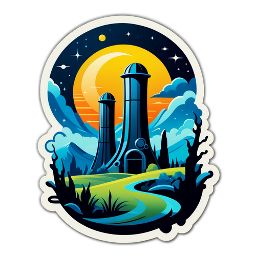 Surrealistisk sticker design inspireret af Silo