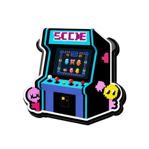 Retro Arcade Game Design Sticker