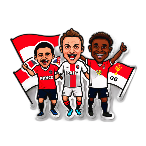 Masayang Sticker ng Pagsuporta sa Monaco vs PSG