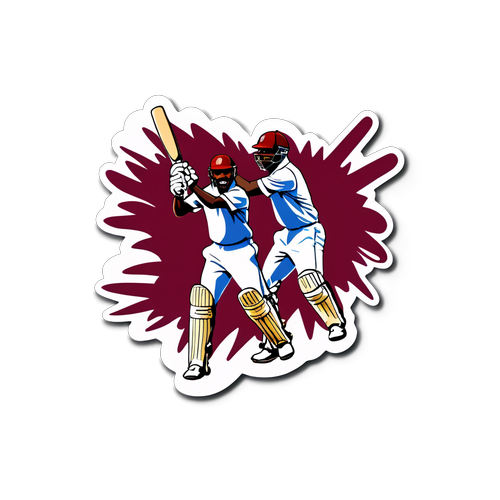 Cruising Through Cricket: West Indies vs England Action Sticker