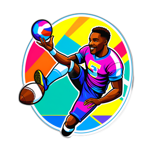 Vibrant Sticker of Greg Dortch Catching a Ball