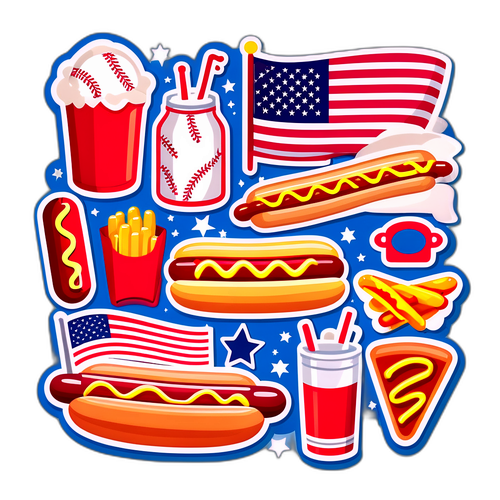 एक मजेदार अमेरिकी प्रतीकों का कोलाज