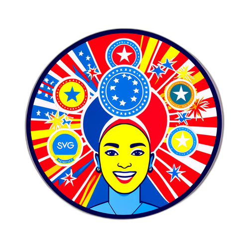 Adesivo Pop-Art Ispirato allo Spirito Olimpico