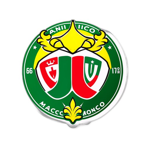 Яскравий наліпка, що зображує запеклий матч між Нантом та Монако