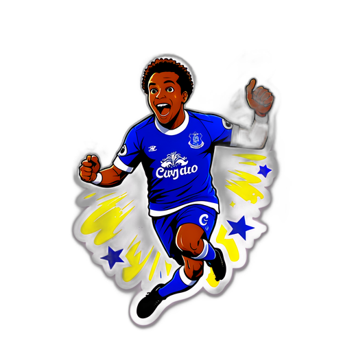 Autocolante divertido do Everton Cebolinha a celebrar um golo