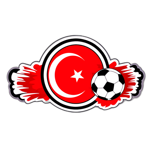 Turkisk flagga med fotbollsdetaljer