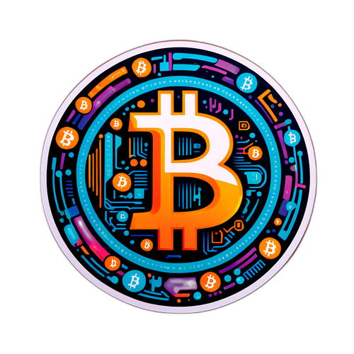 Abstrakcyjny wzór z literami BTC i cyfrowymi bitami