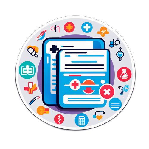 医療費の変化に関するインフォグラフィックスタイルのステッカー