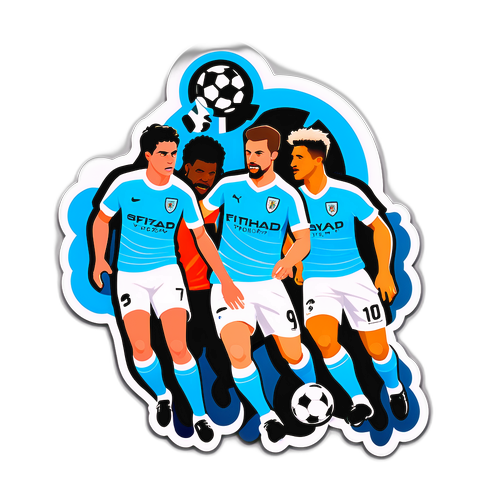 Наклейка с эмоциями игры между командами 'Фулхэм' и 'Манчестер Сити'