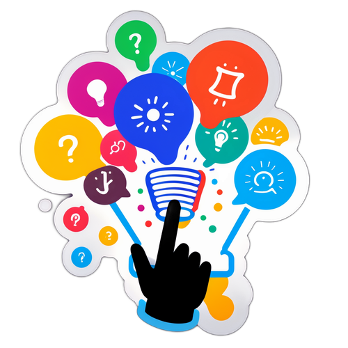 Sticker van Een Slim Persoon met Een Gloeilamp