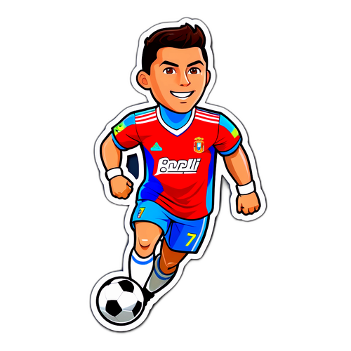 Hình dán Cristiano Ronaldo ghi bàn theo phong cách truyền động lực