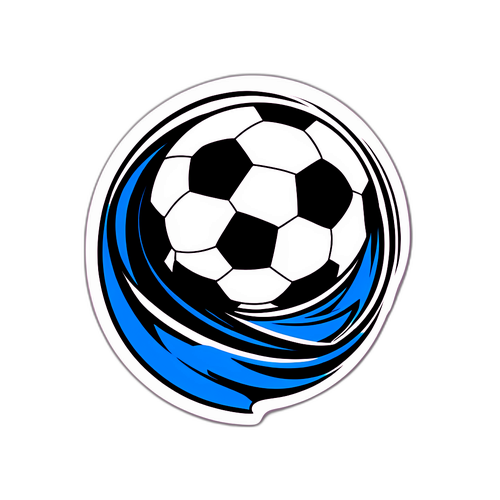 Dynamische sportsticker met voetbal