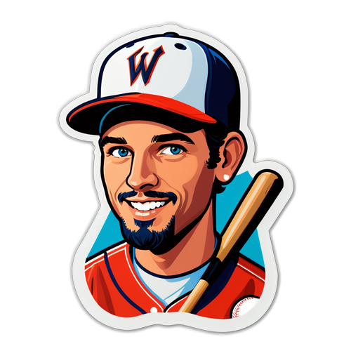 Vibrant Baseball Portrait Sticker