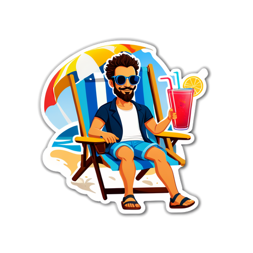 Stiker Yoni Dores Santai di Pantai