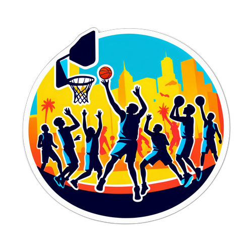 Makulay na Eksena ng Laro ng Basketbol sa Tag-init