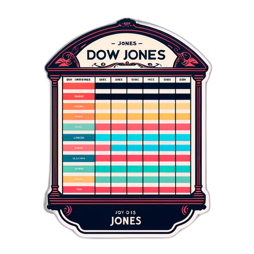 Stiker Carta Indeks Dow Jones Bergaya Vintage